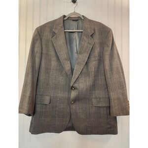 Vintage J.G. Hook Watt & Shand Mens Grey Glen Plaid Blazer Sport Coat 46R